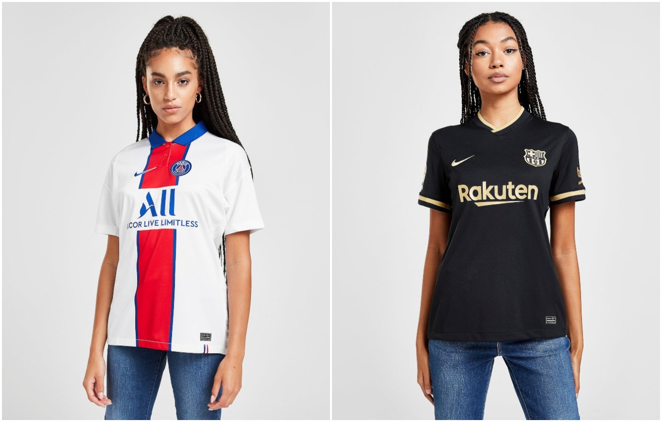 Segunda equipación de PSG y FC Barcelona 2020-21