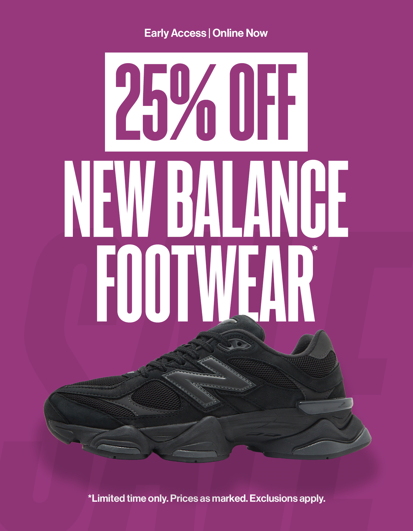 25% Off New Balance Footwear