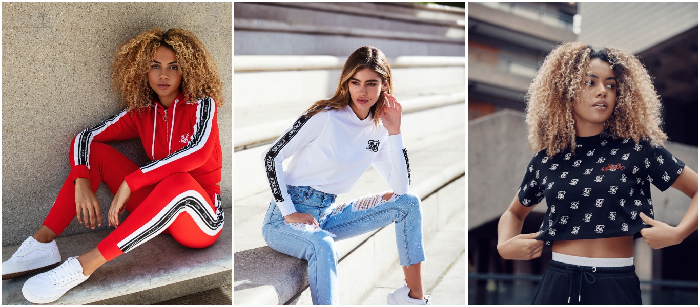 diferentes estilos de camisetas y chaquetas de Siksilk mujer