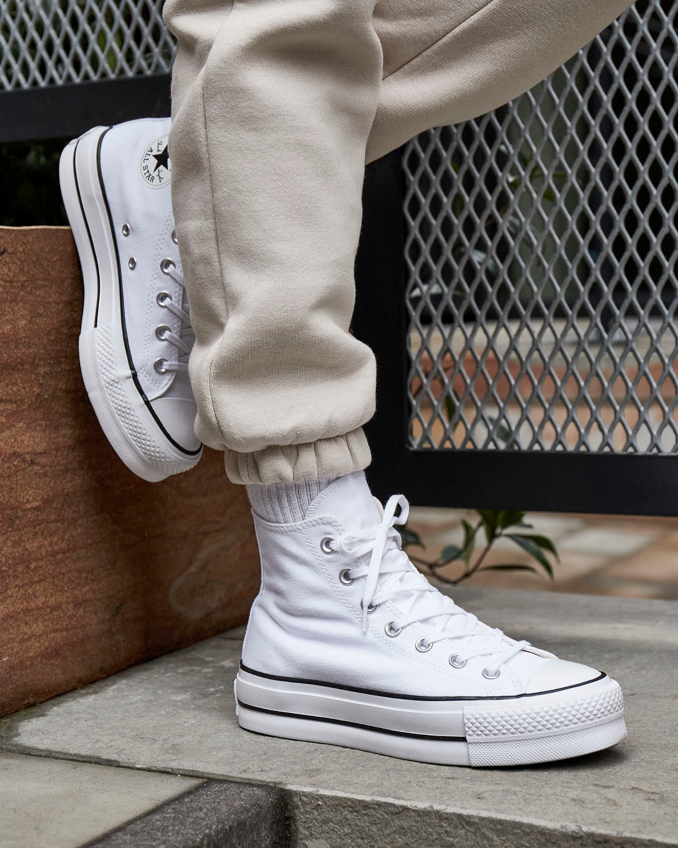 Zapatillas blancas de plataforma Converse